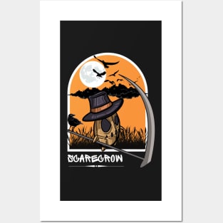 halloween scary evil pumpkin funny pumpkin head Posters and Art